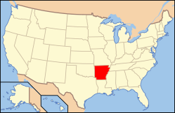 Arkansas' beliggenhed i USA