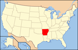 Arkansas läge i USA