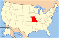Розташування штату Міссурі на мапі США