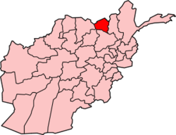 Lokasi Provinsi Kondoz di Afganistan