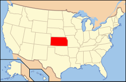 Kansas elhelyezkedése az USA-ban