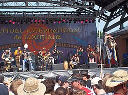 Playing at the Festival International in Lafayette, Louisiana spring 2011