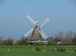 The windmill is Oldsum's landmark