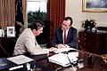 Reagan and Bush in the Oval Office, 20 July