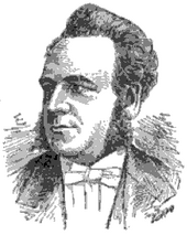 Portrait dessiné en noir et blanc, de profil d'un homme blanc, cheveux sombres avec de larges favoris