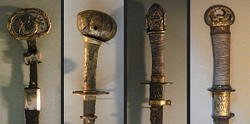 Hilts of Japanese straight swords, Kofun period, 6–7th century, Met Museum.