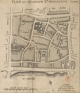 Plan du quartier Sainte Opportune vers 1778
