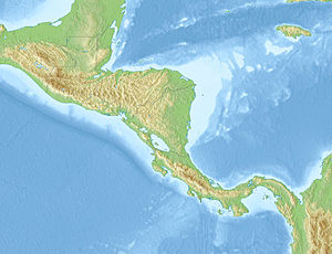 Կենտրոնական Ամերիկայի ռելիեֆի քարտեզը