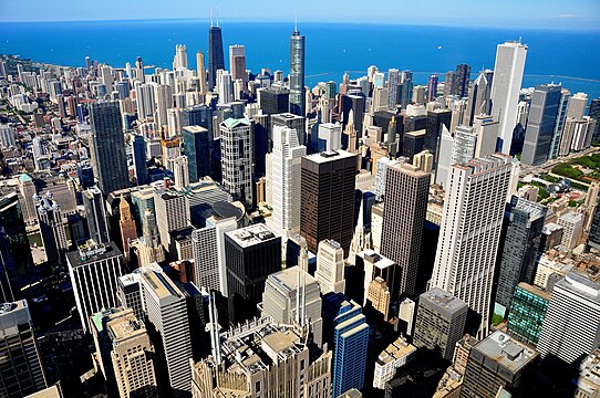 芝加哥市中心的眾多塔樓