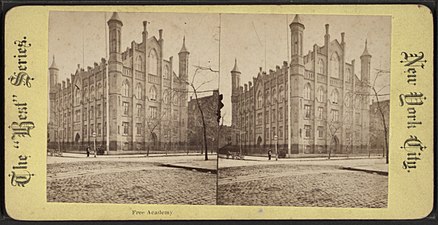 Free Academy Building (1847–49), City College of New York, James Renwick Jr., architect.