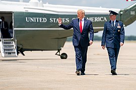 President Trump Arrives at Joint Base Andrews (48135410636).jpg