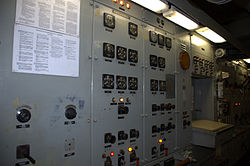 Control panel in the engine room