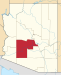 Harta statului Arizona indicând comitatul Maricopa