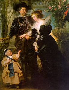 Rubens kun Helena Fourment kaj ties filo Peter Paul, 1639, nune en la Metropolita Muzeo de Arto
