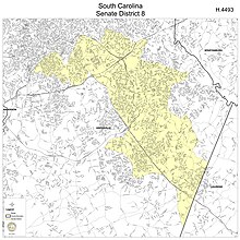 South Carolina State Senate District 8 covers a part of Greenville County