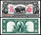 Series 1901 $10 legal tender depicting an American bison