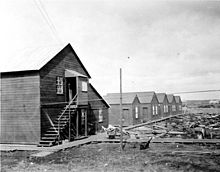 Quarters for Filipino workers at a salmon cannery in Nushagak, Alaska in 1917.