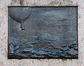 Plaque celebrating his enthusiasm for ballooning. (Bronze)