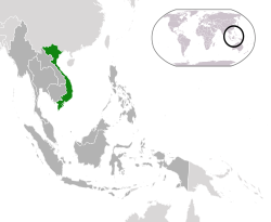 Location of  Vietnam  (green) in ASEAN  (dark grey)  —  [Legend]