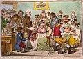 James Gillray'in The Cow-Pock-or-the Wonderful Effects of the New Inoculation! adlı 1802 tarihli eseri, inek benzeri uzantılar çıkaracağından korkan aşılanmış hastaların karikatürüdür