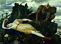 Schlafende Diana, von zwei Faunen belauscht (Arnold Böcklin, 1877)