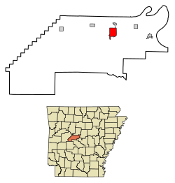 Location of Perryville in Perry County,Arkansas