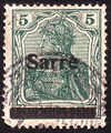 German stamp overprinted "Sarre", 1920