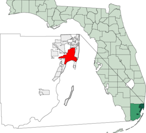 Položaj u okrugu Miami-Dade, savezna država Florida