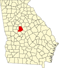 モンロー郡の位置を示したジョージア州の地図