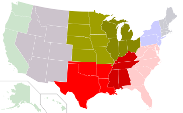 Census Bureau Divisions with "Central" in their name include the West North Central and East North Central in the Midwest. Along with the West South Central and East South Central in the South.