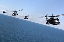 Uma formação de Sikorsky MH-53 da força aérea americana.
