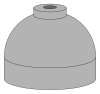 Illustration of cylinder shoulder painted grey for carbon dioxide