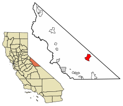 Location of Benton in Mono County, California