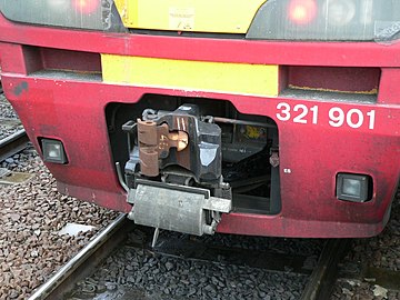 AAR Type H coupler on British Rail Class 321 with full auto power and control connections.