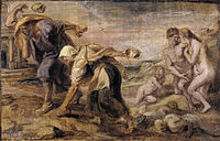 Peter Paul Rubens, Deucalione e Pirra ripopolano la Terra, olio su tavola,1636.