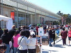 Visitor line on a monthly free admission day