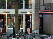 Scene from Amsterdam's red light district.