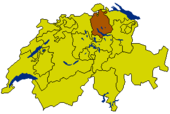 Položaj kantona Zürich v Švici