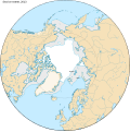 Change in extent of the Arctic Sea ice between April and August, in 2013