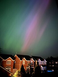 Aurora seen from Thornton-Cleveleys, UK (53°N)