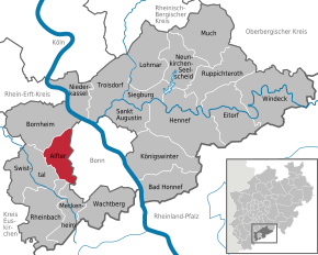Poziția Alfter pe harta districtului Rhein-Sieg