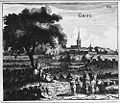Copper engraving of the Siege of Groenlo in 1627. The city walls are faulty, as Grol had earthen walls in 1627 already)