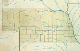 Location of Glenn Cunningham Lake in Nebraska, USA.