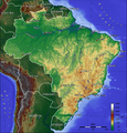 Português: Topografia do Brasil. English: Topographical map of Brasil.