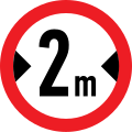 No vehicles with a maximum width beyond 2 meters