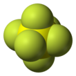 Spacefill model of sulfur hexafluoride