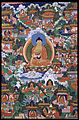 Buda Shakyamuni con escenas de leyendas Avadana, Tibet, siglo XIX.