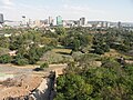 View over a portion of the National Zoological Gardens of South Africa with Pretoria in the background.