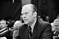 Image 11 Watergate scandal Photo credit: U.S. News & World Report U.S. President Gerald Ford appearing at an October 1974 House Judiciary Subcommittee hearing regarding his pardon of Richard Nixon. Nixon had resigned due to his involvement in the Watergate scandal, which began with an attempted break-in at the Democratic National Committee headquarters at the Watergate Office complex on June 17, 1972. More selected pictures