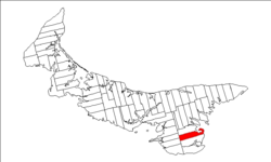 Map of Prince Edward Island highlighting Lot 61